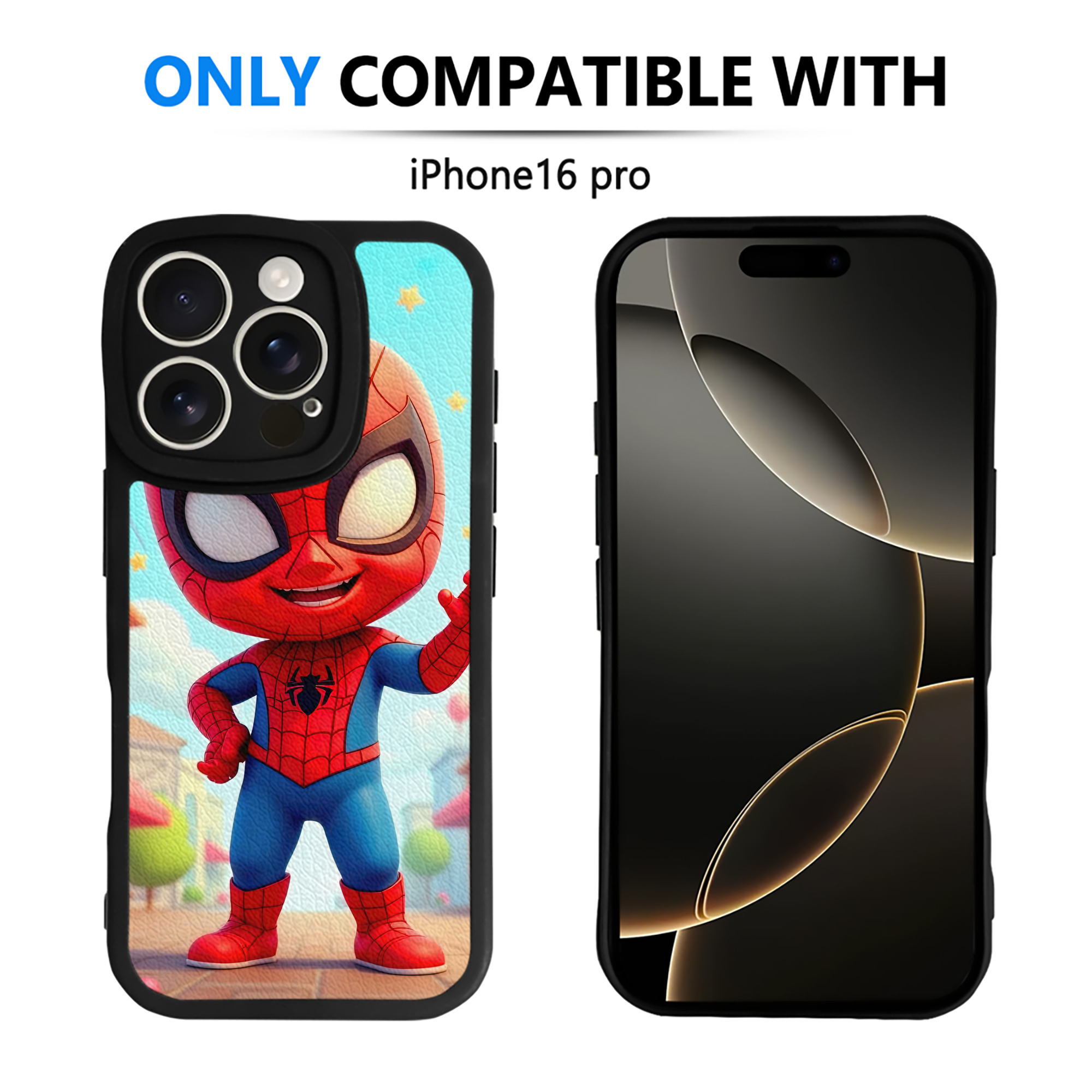 Spider Man スパイダーマン 【iPhone 16シリーズ対応】シリコンスマホケース（レザー調） 材質：シリコン